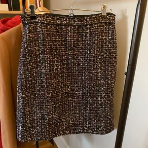 Ann Taylor Tweed A-Line Skirt in Red Multi